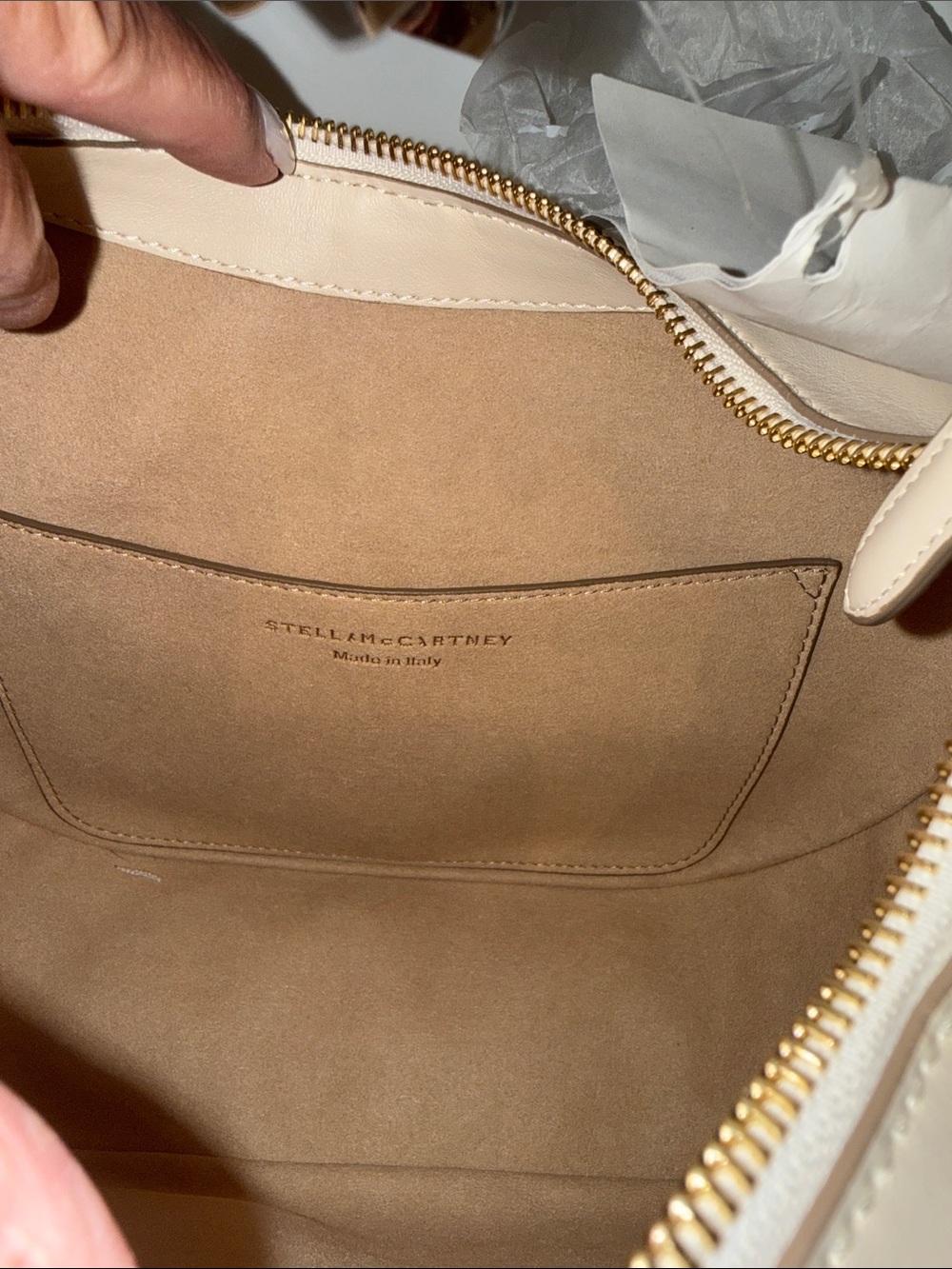NWT Stella McCartney Cream SMALL Shoulder Bag with silver and gold metal - Picture 8 of 11